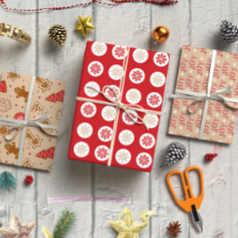 Hoja De Papel De Regalo Navidades rojos y tan de 3