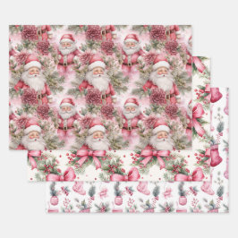 Hoja De Papel De Regalo Navidades rosados