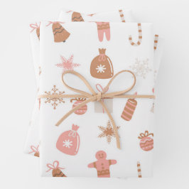 Hoja De Papel De Regalo Navidades rosados