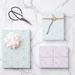 Hoja De Papel De Regalo Navidades rosados