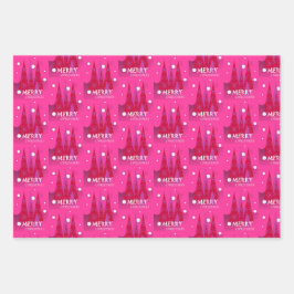 Hoja De Papel De Regalo Navidades rosados