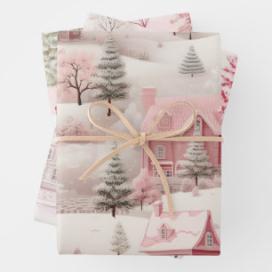 Hoja De Papel De Regalo Navidades rosados bonitos