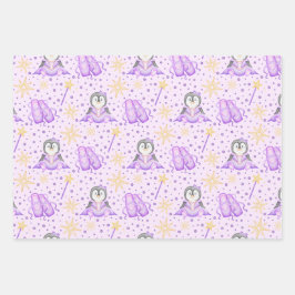 Hoja De Papel De Regalo Navidades rosados cúrcuitos Pingüino de Azúcar