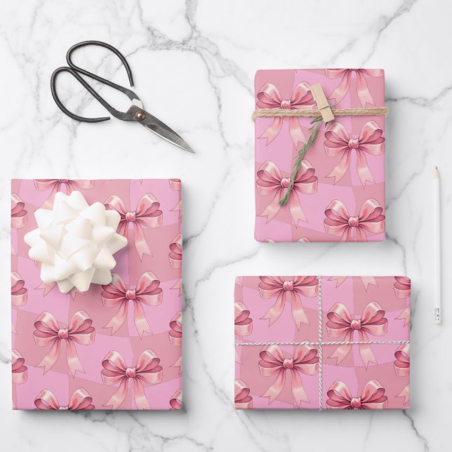 Hoja De Papel De Regalo Navidades rosados de arcos cúridos (Anverso)