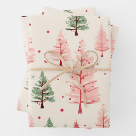 Hoja De Papel De Regalo Navidades rosados de época
