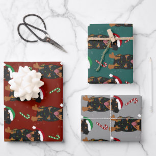 Hoja De Papel De Regalo Navidades Rottweiler 
