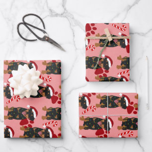 Hoja De Papel De Regalo Navidades Rottweiler