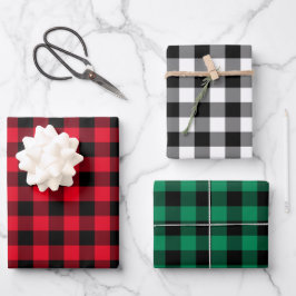 Hoja De Papel De Regalo Navidades rusos rojos verdes y negros con manchas 