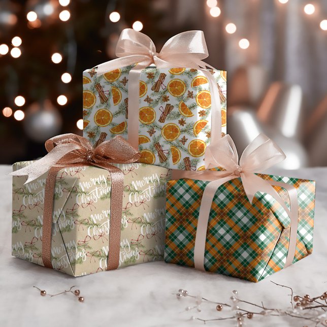 Hoja De Papel De Regalo Navidades Rustic Holiday Citrus Spice (Subido por el creador)