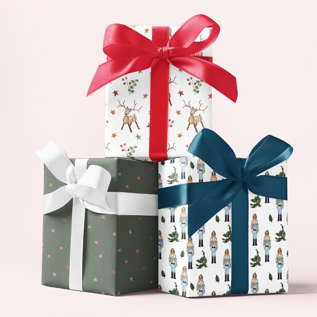 Hoja De Papel De Regalo Navidades Rústicos Estrellas de renos Patrones fes (Subido por el creador)