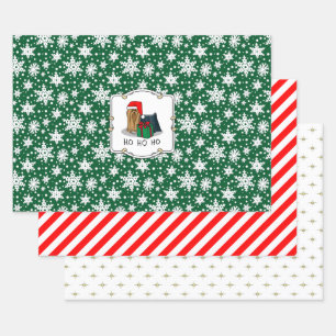Hoja De Papel De Regalo Navidades Santa Hat Yorkshire Terrier Yorkie Cute