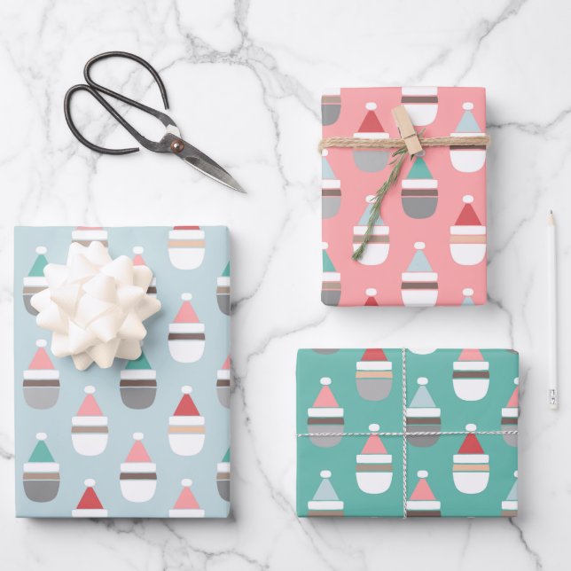 Hoja De Papel De Regalo Navidades Santas simples (Anverso)