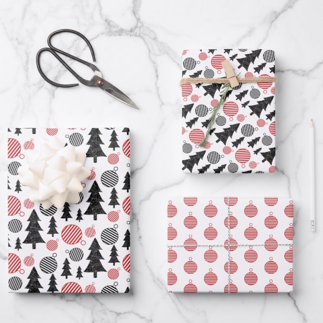 Hoja De Papel De Regalo Navidades Se Preguntan Tierra Roja Y Blanca (Anverso)