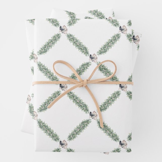 Hoja De Papel De Regalo Navidades Silver Bells Garland (In situ)