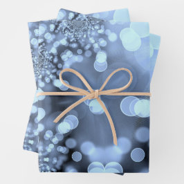 Hoja De Papel De Regalo Navidades Silvery Blue Snowflake