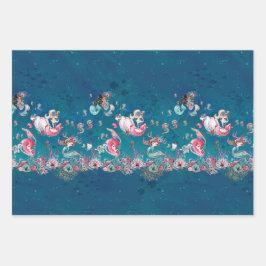 Hoja De Papel De Regalo Navidades Sirena y amigos