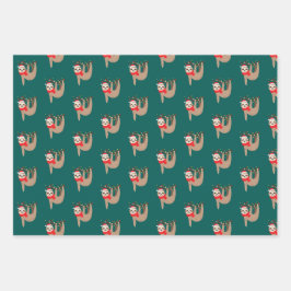 Hoja De Papel De Regalo Navidades Sloths