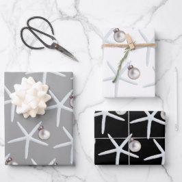 Hoja De Papel De Regalo Navidades Starfish and Ornament Beach