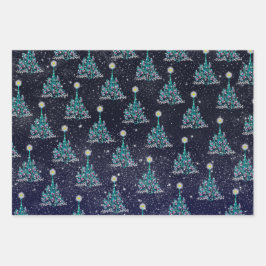 Hoja De Papel De Regalo Navidades Starry Night 3 Variaciones