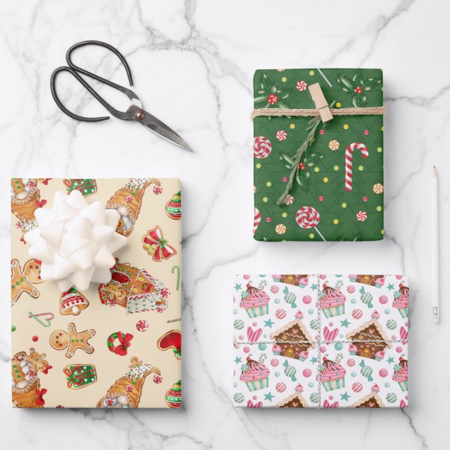 Hoja De Papel De Regalo Navidades Sweets (Anverso)