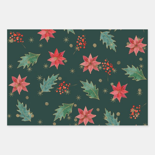 Hoja De Papel De Regalo Navidades Tradicionales (Anverso)