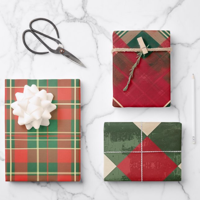 Hoja De Papel De Regalo Navidades trazan el patrón (Anverso)