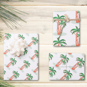 Hoja De Papel De Regalo Navidades tropicales Palm Trees