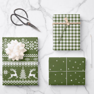 Hoja De Papel De Regalo Navidades verdes y feos sudan manojos de búfalo y