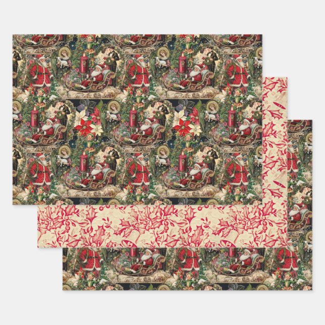 Hoja De Papel De Regalo Navidades victorianos de época celebran un rico y  (Set)