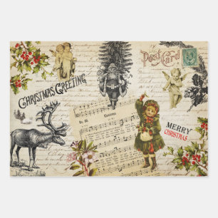 Hoja De Papel De Regalo Navidades victorianos festivos