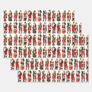 Hoja De Papel De Regalo Navidades victorianos festivos Santa Cutous