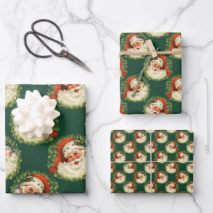Hoja De Papel De Regalo Navidades Vintage St. Nick Santa Claus