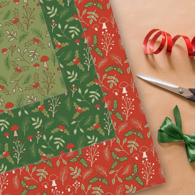 Hoja De Papel De Regalo Navidades Woodlands Rojo y Verde (Subido por el creador)