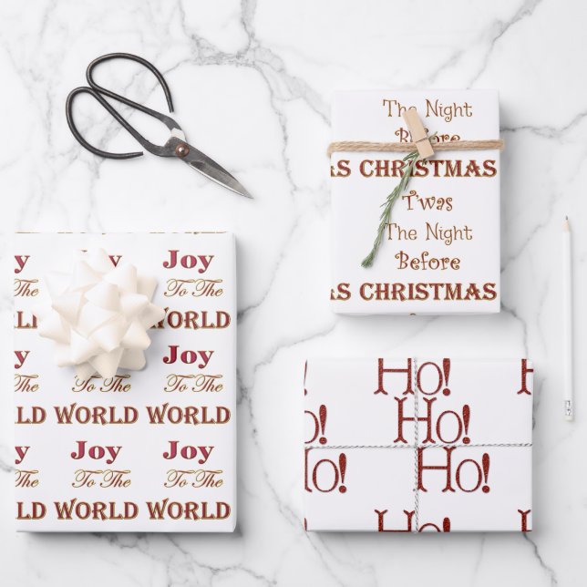 Hoja De Papel De Regalo Navidades Word Art (Anverso)