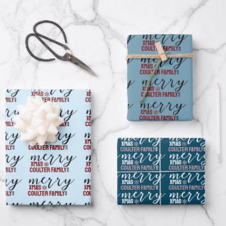 Hoja De Papel De Regalo Navy blue Christmas Elegant customizable year snow