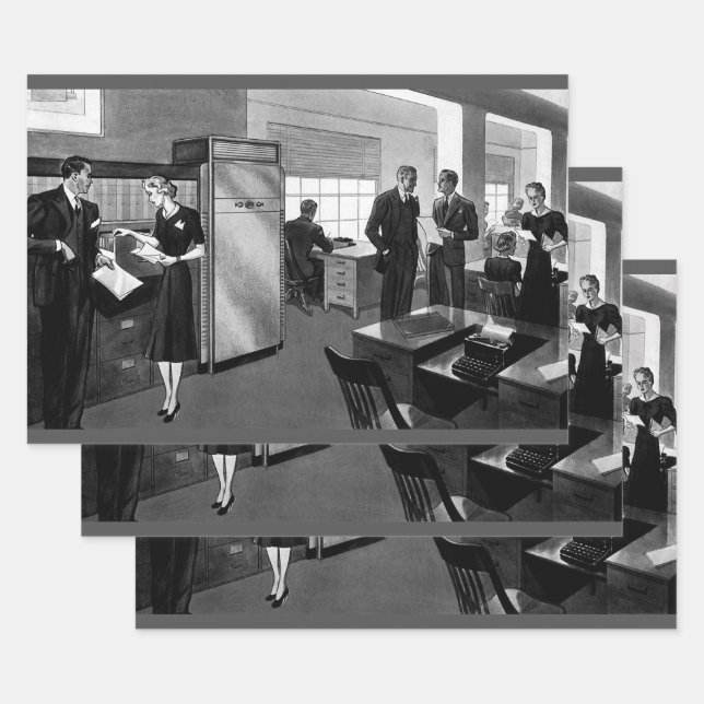 Hoja De Papel De Regalo Negocio Antiguo, Oficina de Empresarios Ejecutivos (Set)