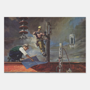 Hoja De Papel De Regalo Negocios Antiguos, Arquitectos y Construcción