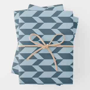 Hoja De Papel De Regalo Negrita Dos Tono Flecha Chevron Tono Azul Tono