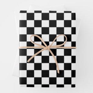 Hoja De Papel De Regalo Negro y blanco controlado