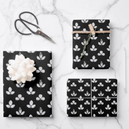 Hoja De Papel De Regalo Negro Y Negro