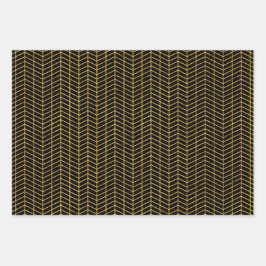 Hoja De Papel De Regalo Negro y oro