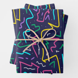 Hoja De Papel De Regalo Neon Contraste Space Art