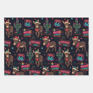 Hoja De Papel De Regalo Neon Oatman Navidad Desierto Mágico