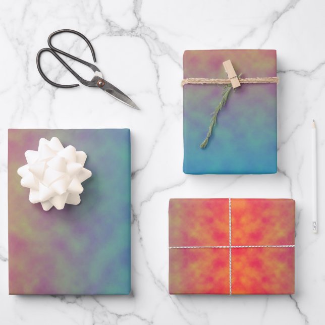 Hoja De Papel De Regalo Neón Resplandor (Anverso)
