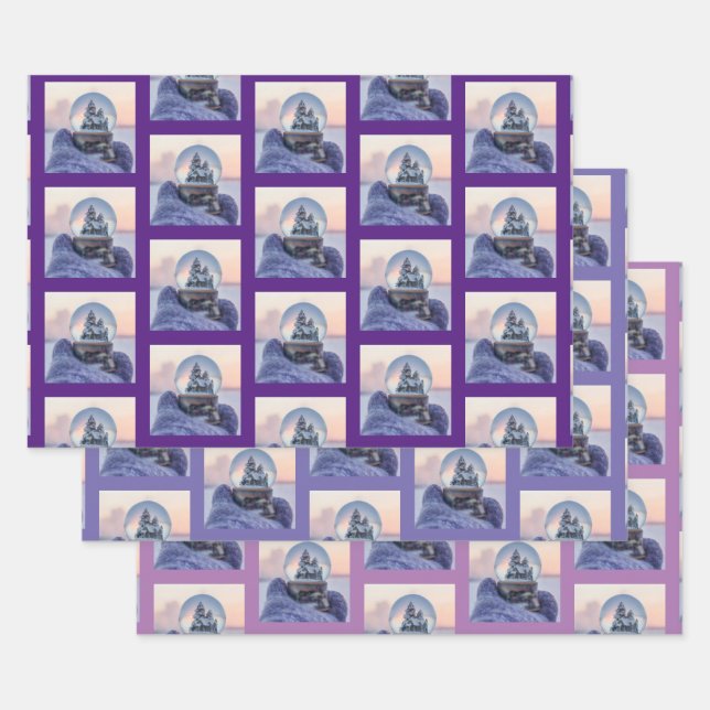 Hoja De Papel De Regalo Nevada en el árbol de Navidad (Set)