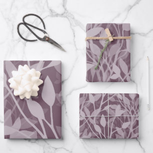 Hoja De Papel De Regalo Niebla Suave de Jardín Silvestre Follaje Botánico