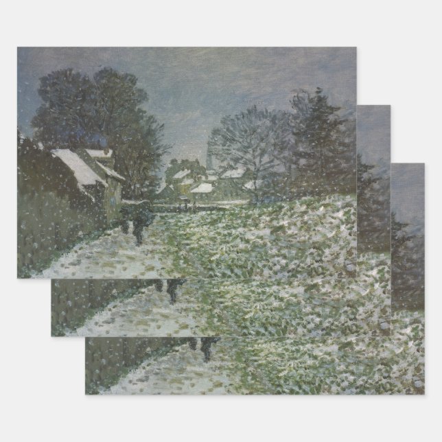Hoja De Papel De Regalo Nieve en Argenteuil por Claude Monet (Set)