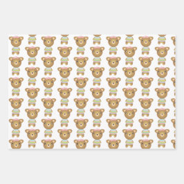 Hoja De Papel De Regalo Niña Bebé Con Globos