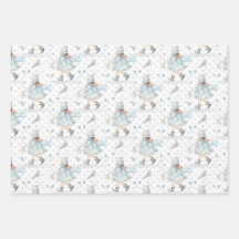 Niña pequeña Navidad azul