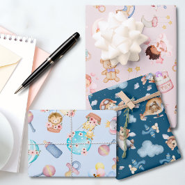 Hoja De Papel De Regalo Niña y niño temática